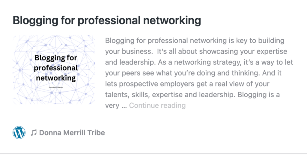 Blogging professional networking